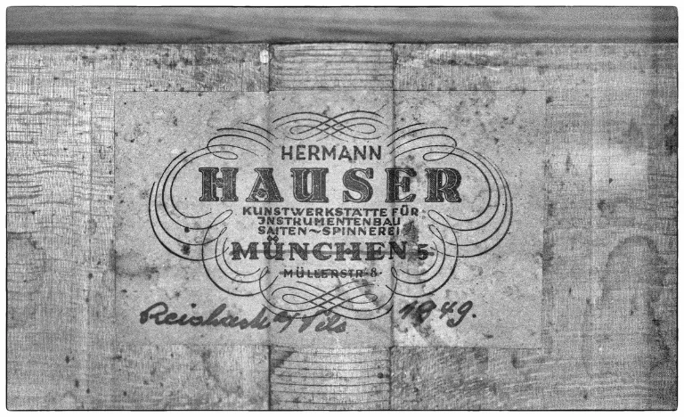 Historisches Hermann-Hauser-Etikett mit der Jahreszahl 1949